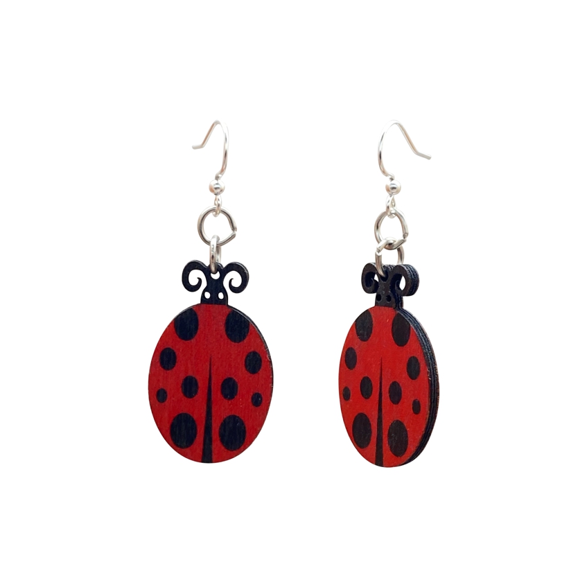 Red Ladybug Earrings - Insect - Lady Bug - Nature Jewelry, New