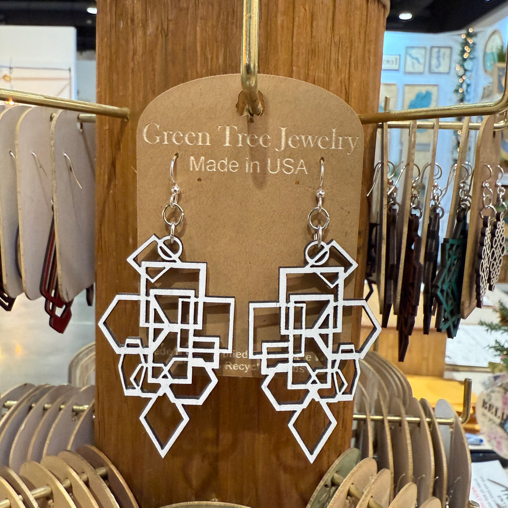 Diamond and Square Earrings # 1009