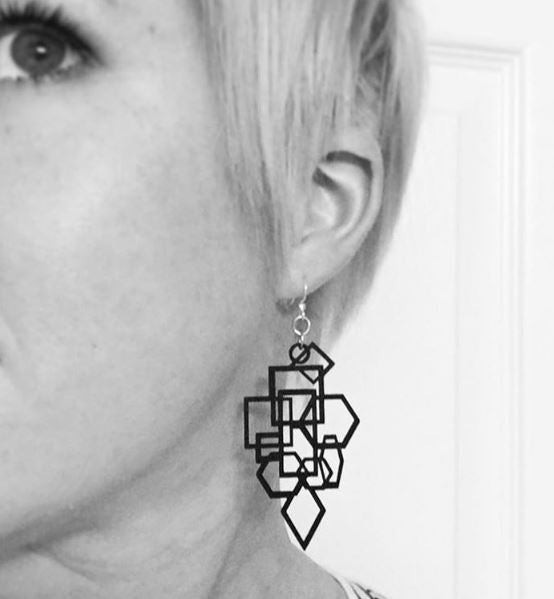 Diamond and Square Earrings # 1009