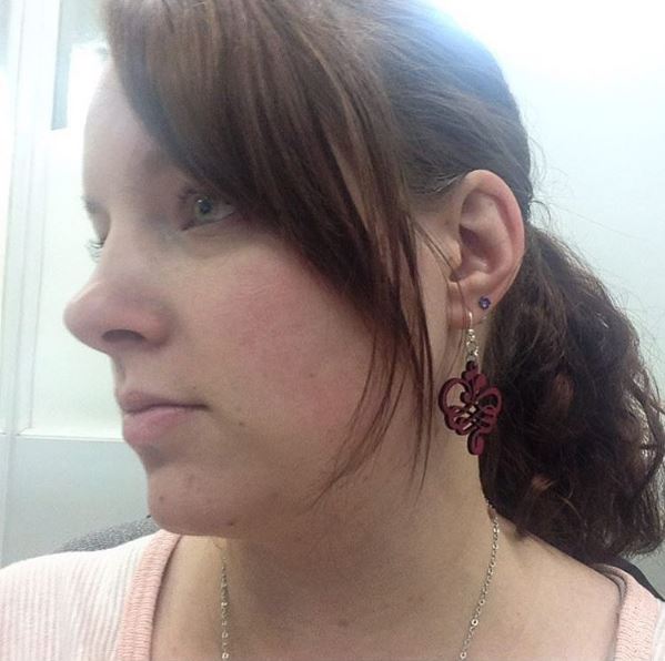 Small Calligraphy Earrings # 1129