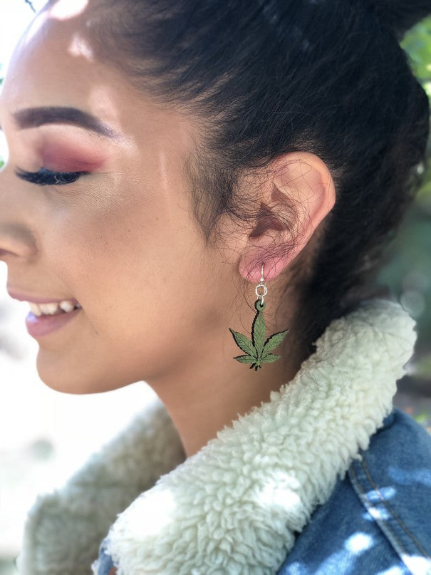 Hemp Leaves Earrings # 1223