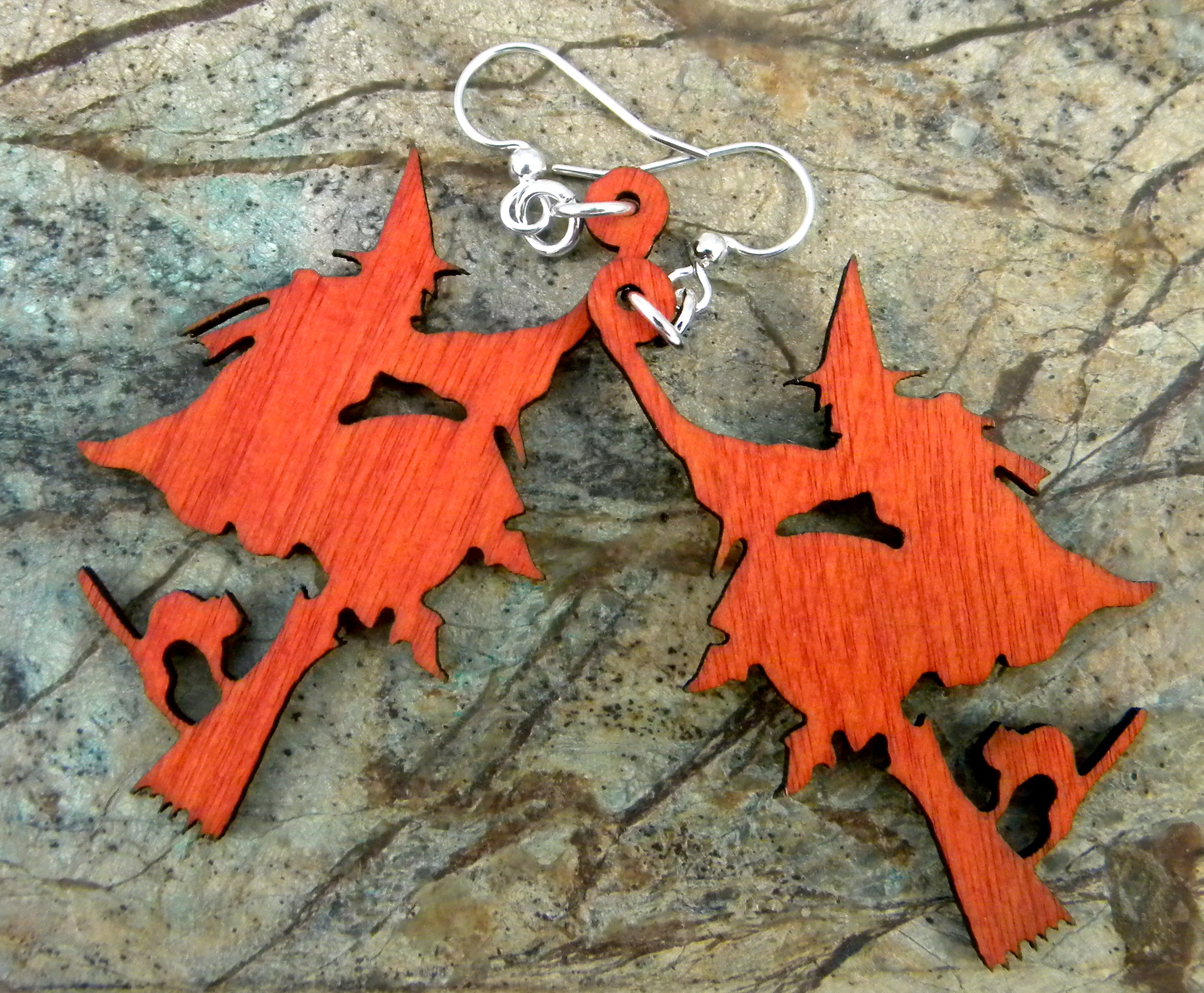 Witch On Broomstick Earrings # 1227