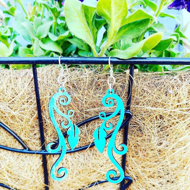 Leaves on Vine Earrings # 1324