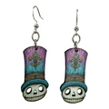 Mardi Mort Skull wood earrings, New Orleans, made in USA