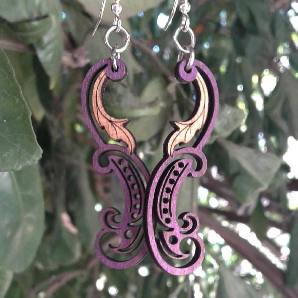 Paisley Leaf Earrings # 1512