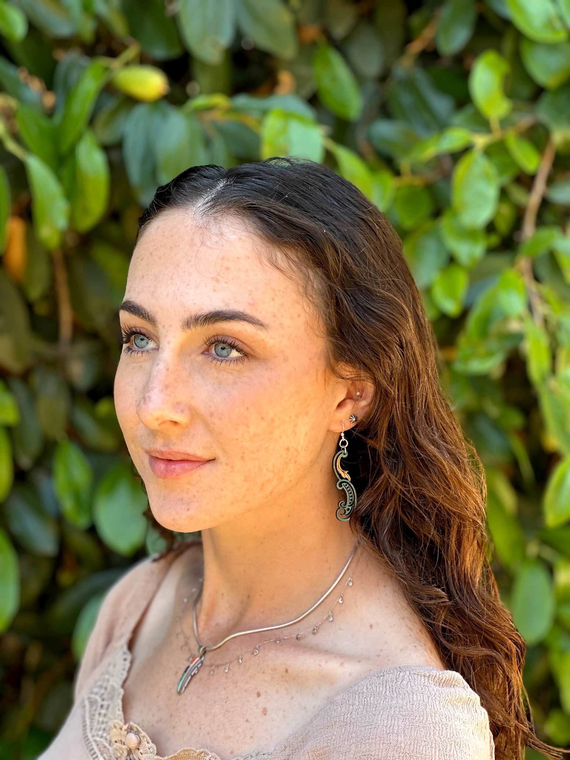 Paisley Leaf Earrings # 1512