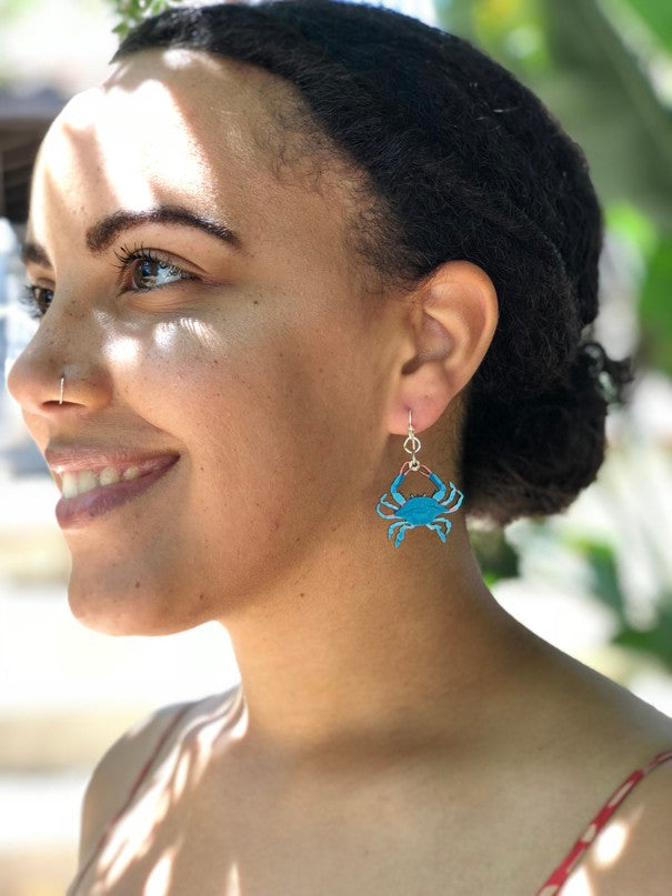 Blue Crab Earrings #1590