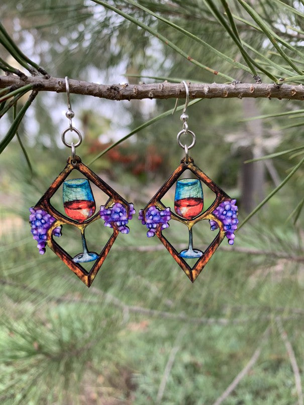Heart in Wine Earrings #1624