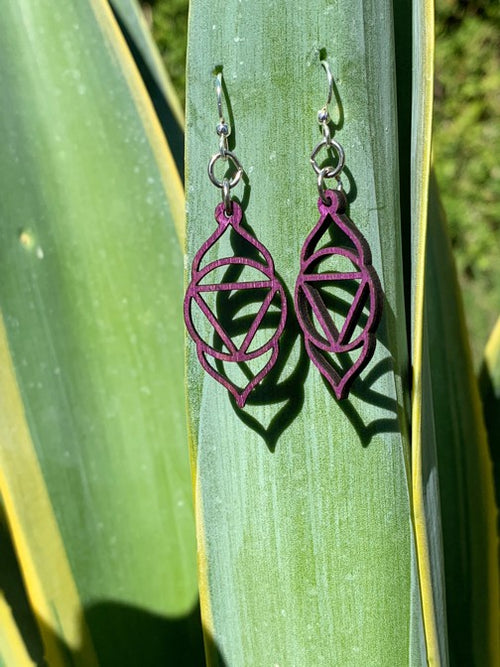Ajna Chakra Wood Earrings #1631