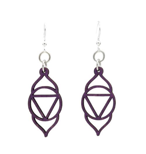 Ajna Chakra Wood Earrings #1631