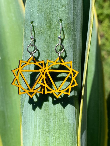 Manipura Chakra Wood Earrings #1634