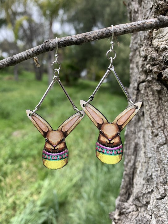 Easter Bunny Egg Earrings #1644