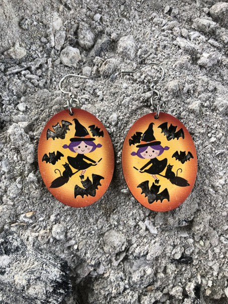 Flying Witch Earrings #1647
