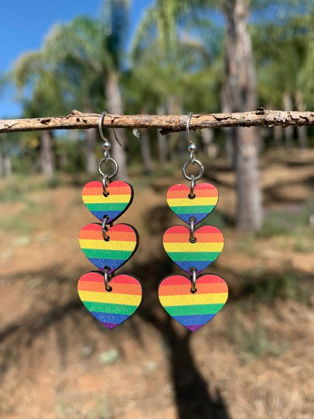Rainbow Heart Earrings #1672