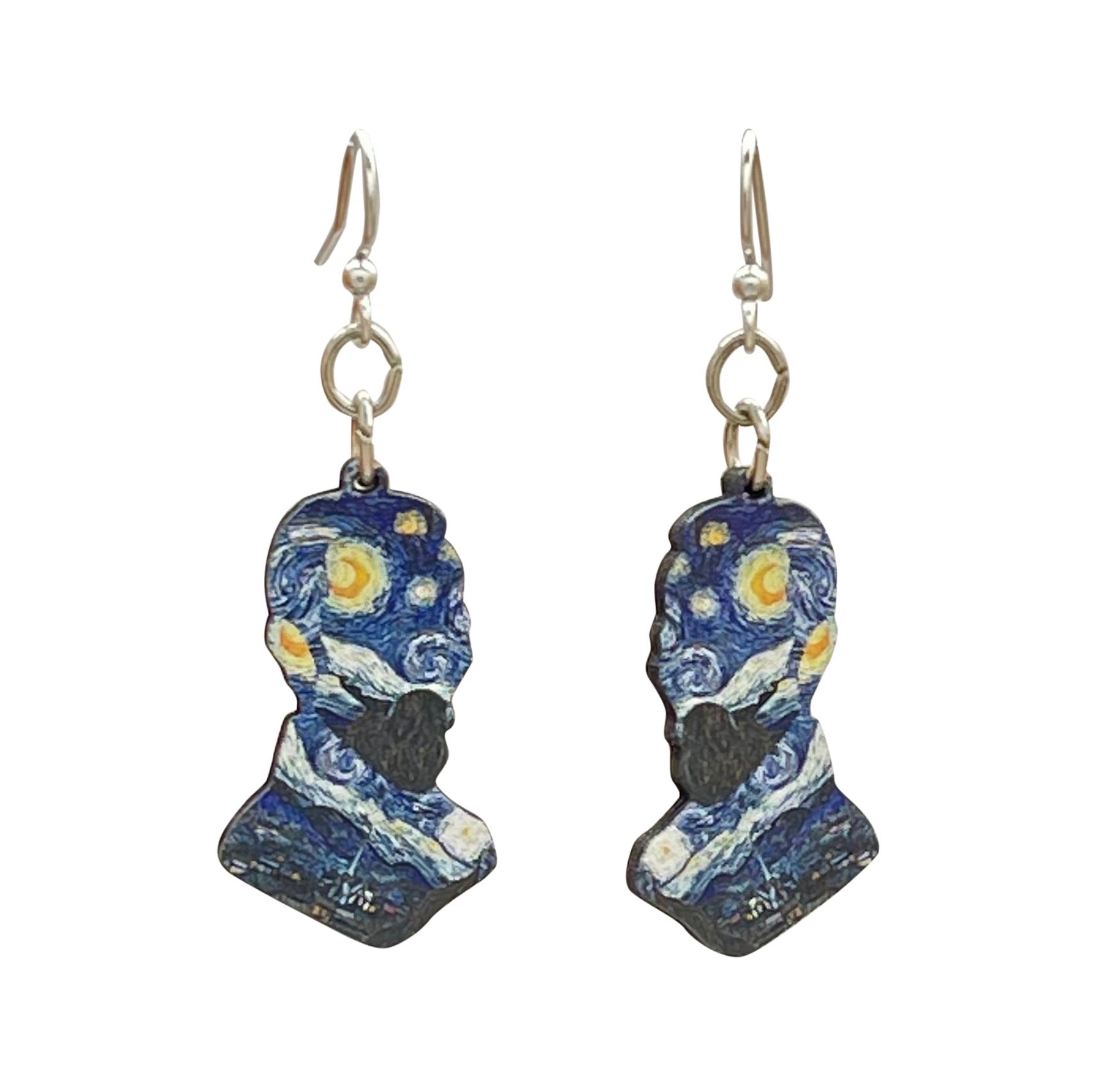 Van Gogh Starry Night Portrait Earrings #1697