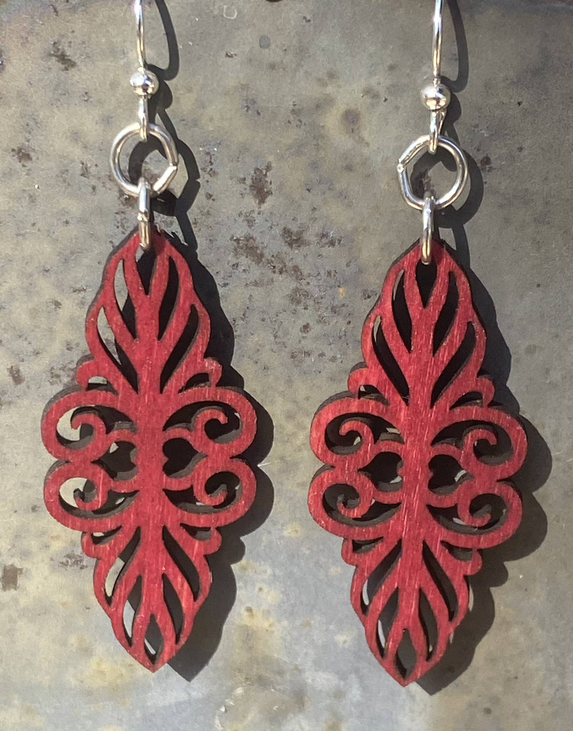 Baroque Art Heart Earrings # 1722