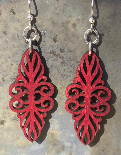 Baroque Art Heart Earrings # 1722