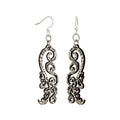 Dancing Black Floral Earrings #1756