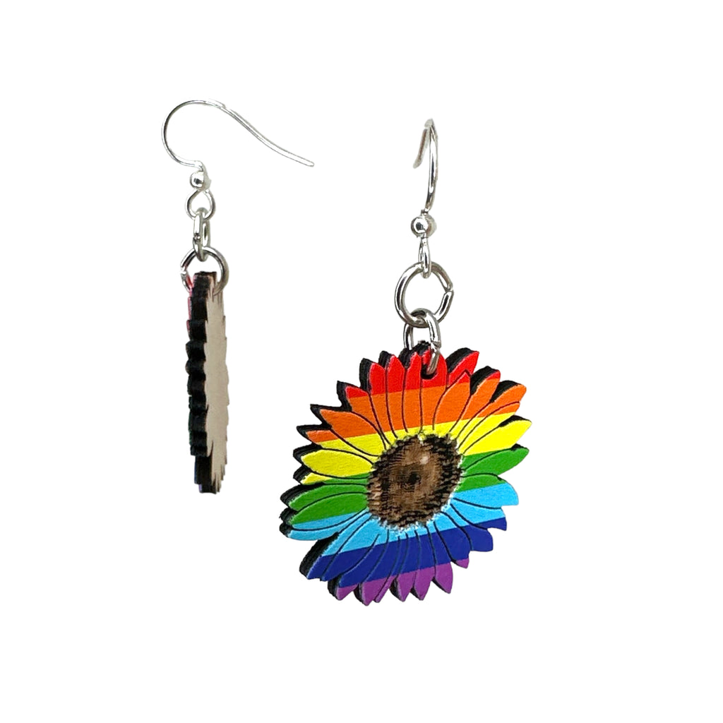Rainbow Sunflower Earrings #1769