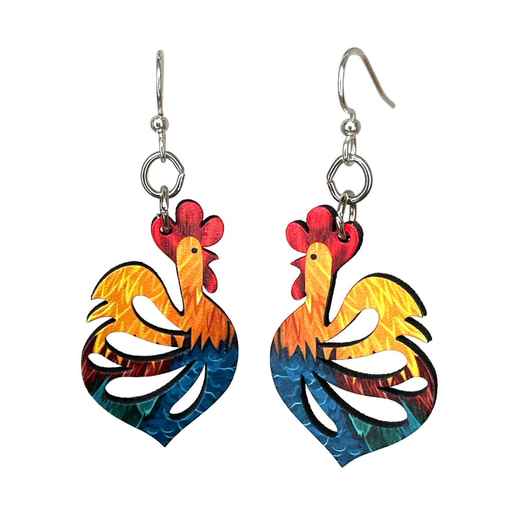Cock-a-doodle-doo Earrings #1770