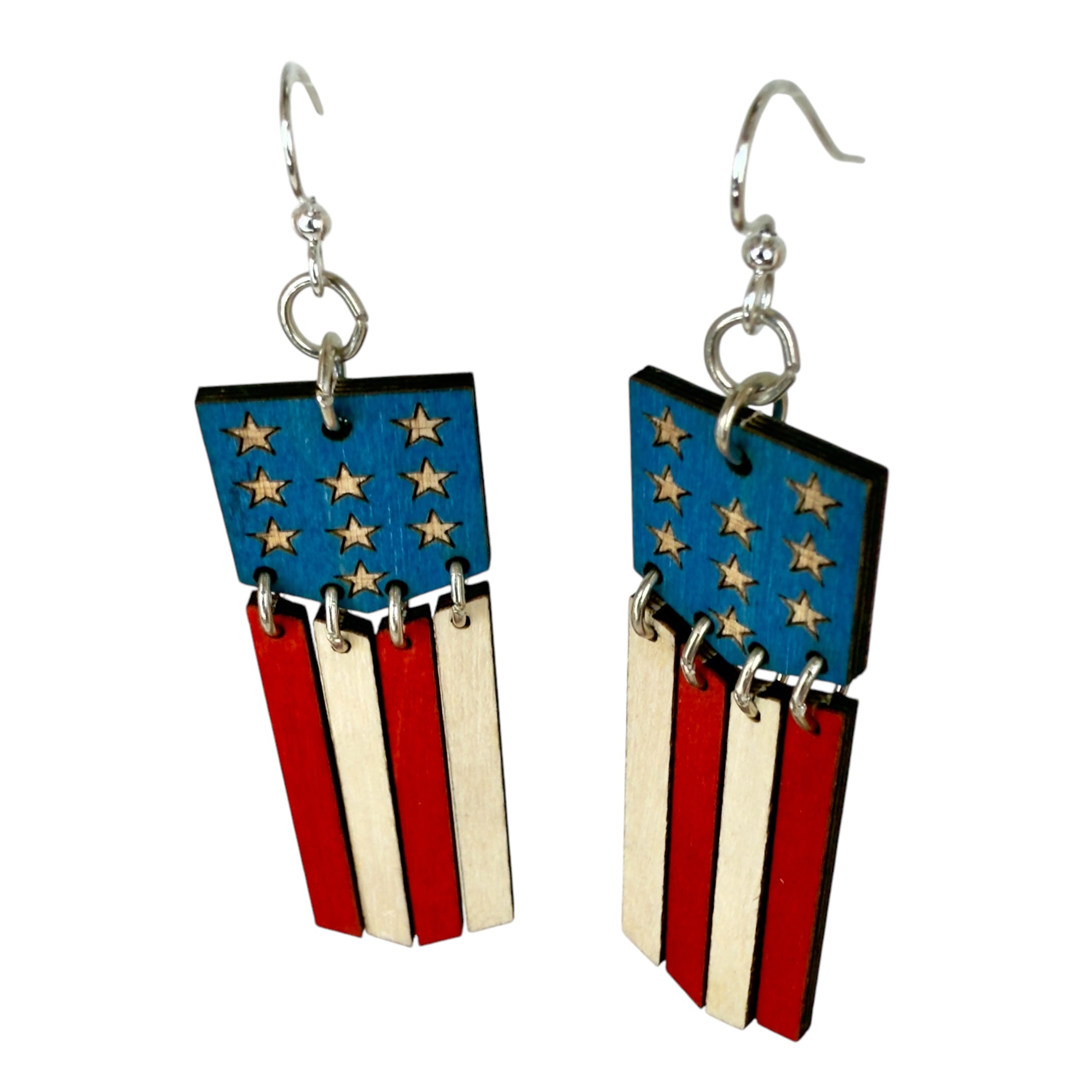 American Flag Dangle Earrings #1776