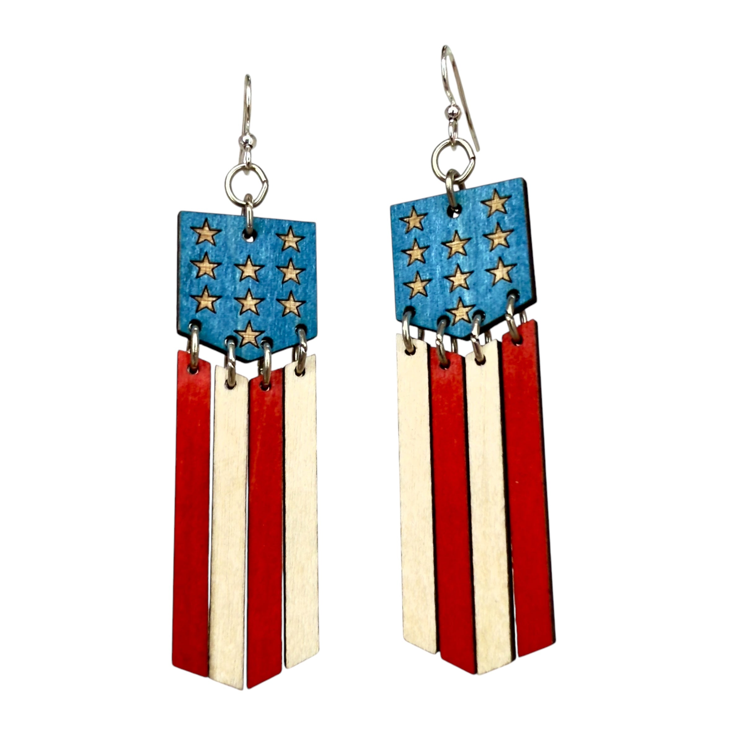 American Flag Dangle Earrings #1776