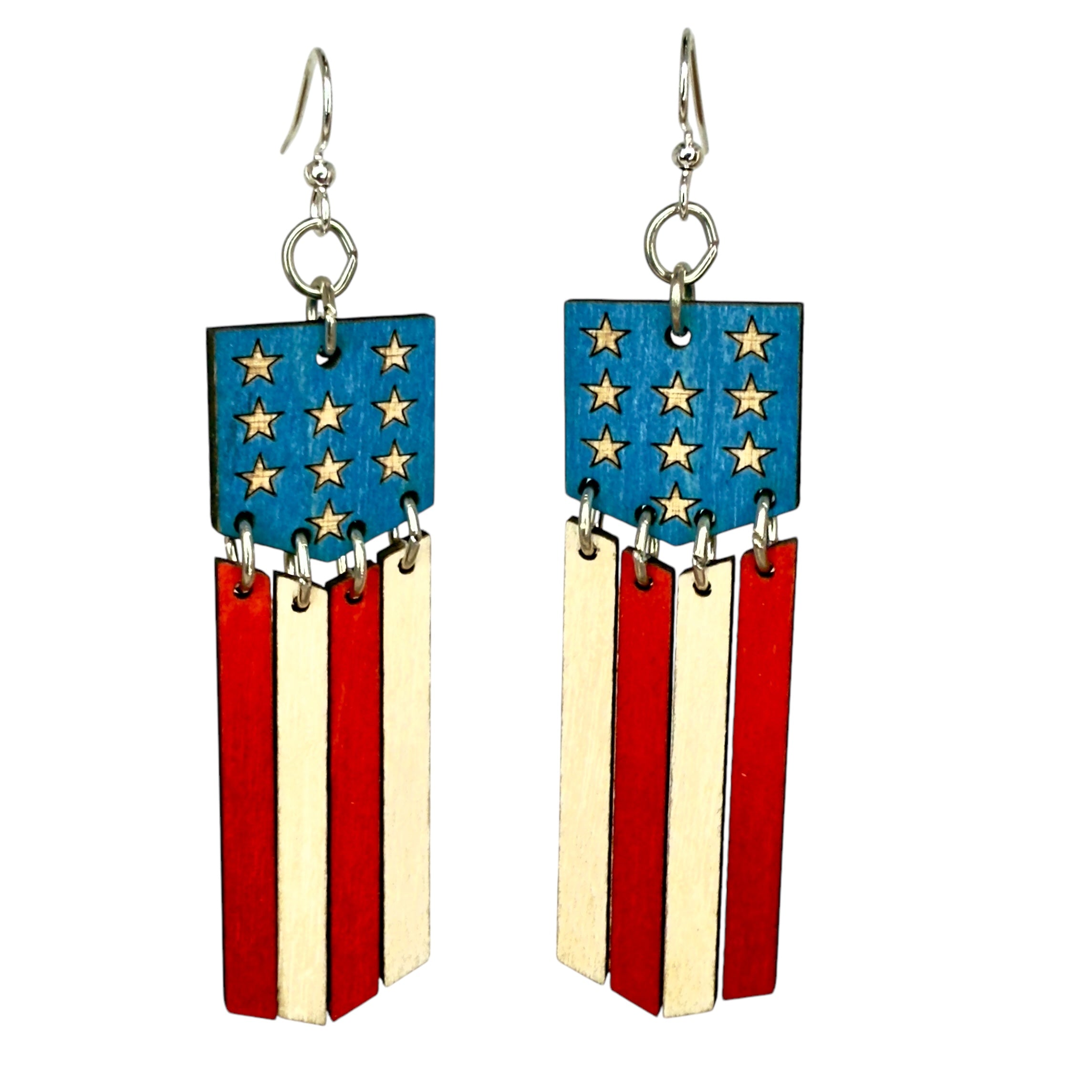 American Flag Dangle Earrings #1776