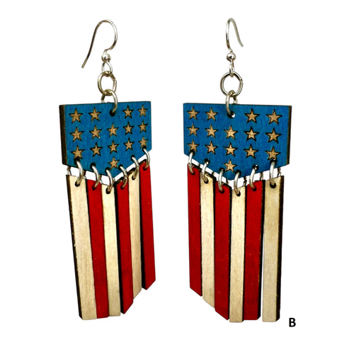 American Flag Dangle Earrings #1776