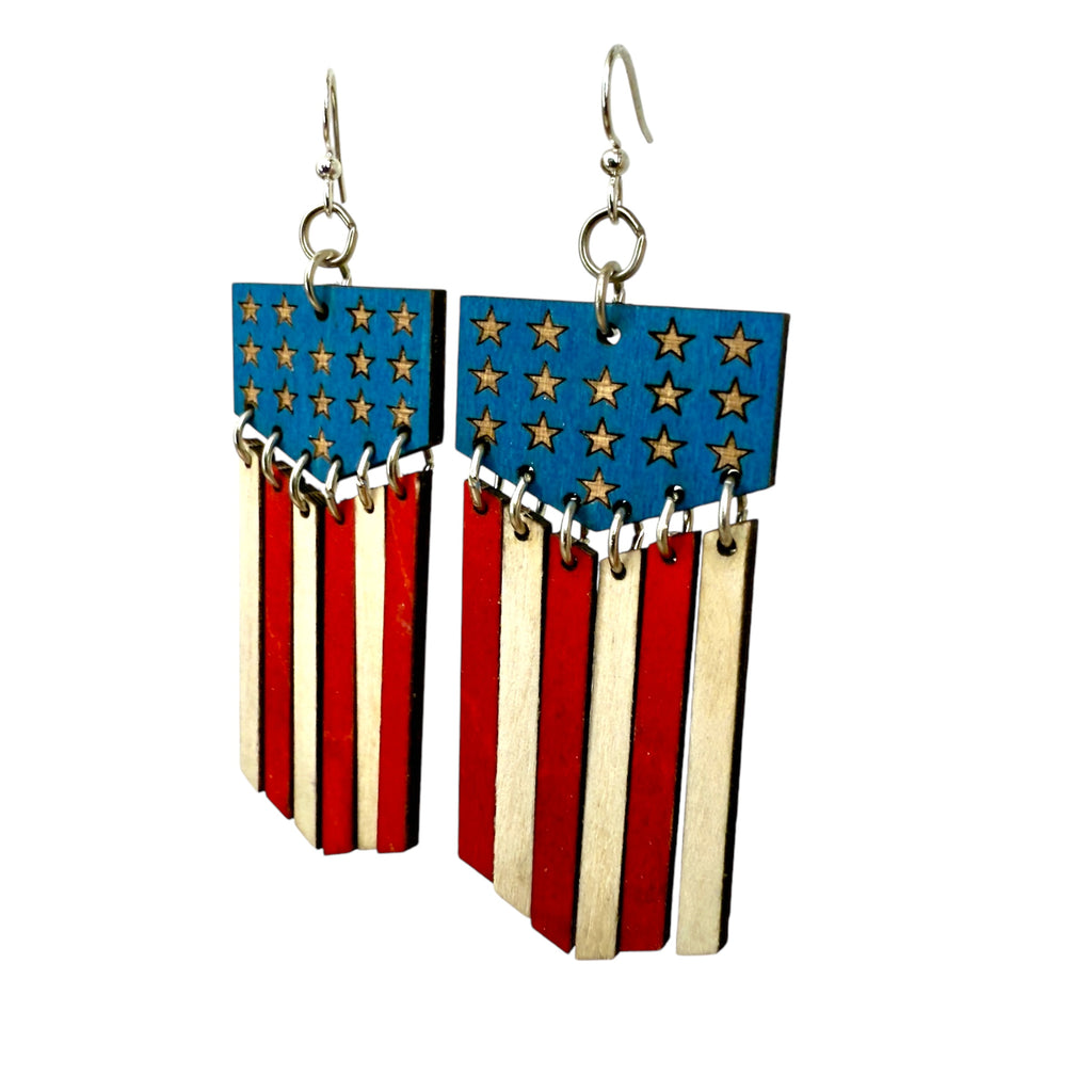 American Flag Dangle Earrings #1776