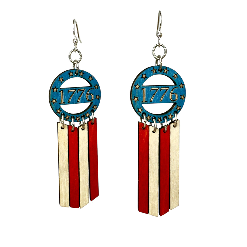 American Flag Dangle Earrings #1776