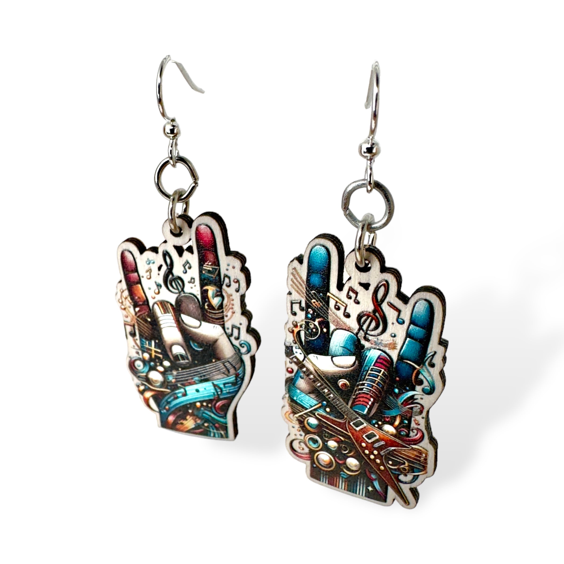 Rock On Hands Earrings #1790