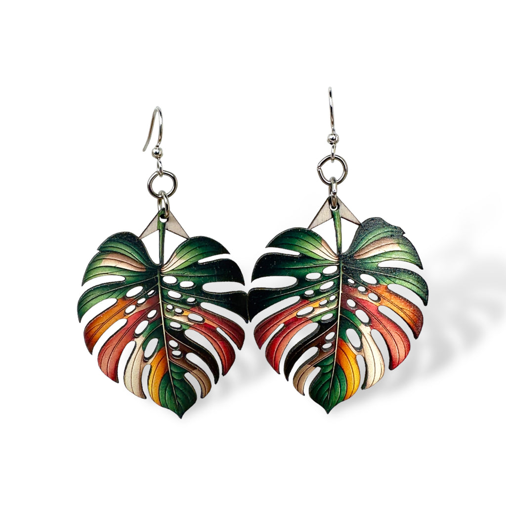 Monstera Leaf  Earrings #1792