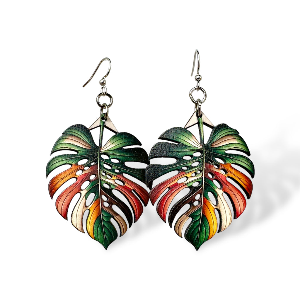 Monstera Leaf  Earrings #1792