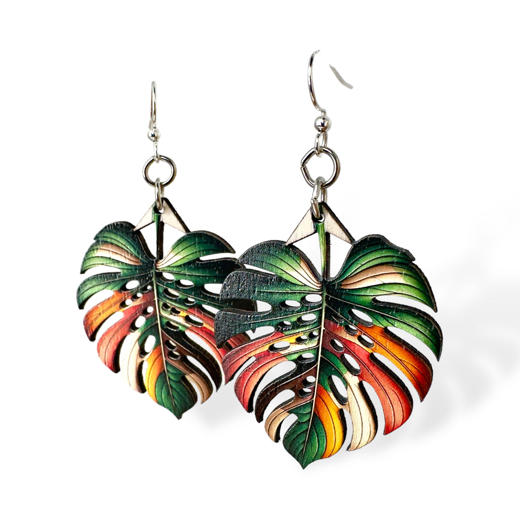 Monstera Leaf  Earrings #1792