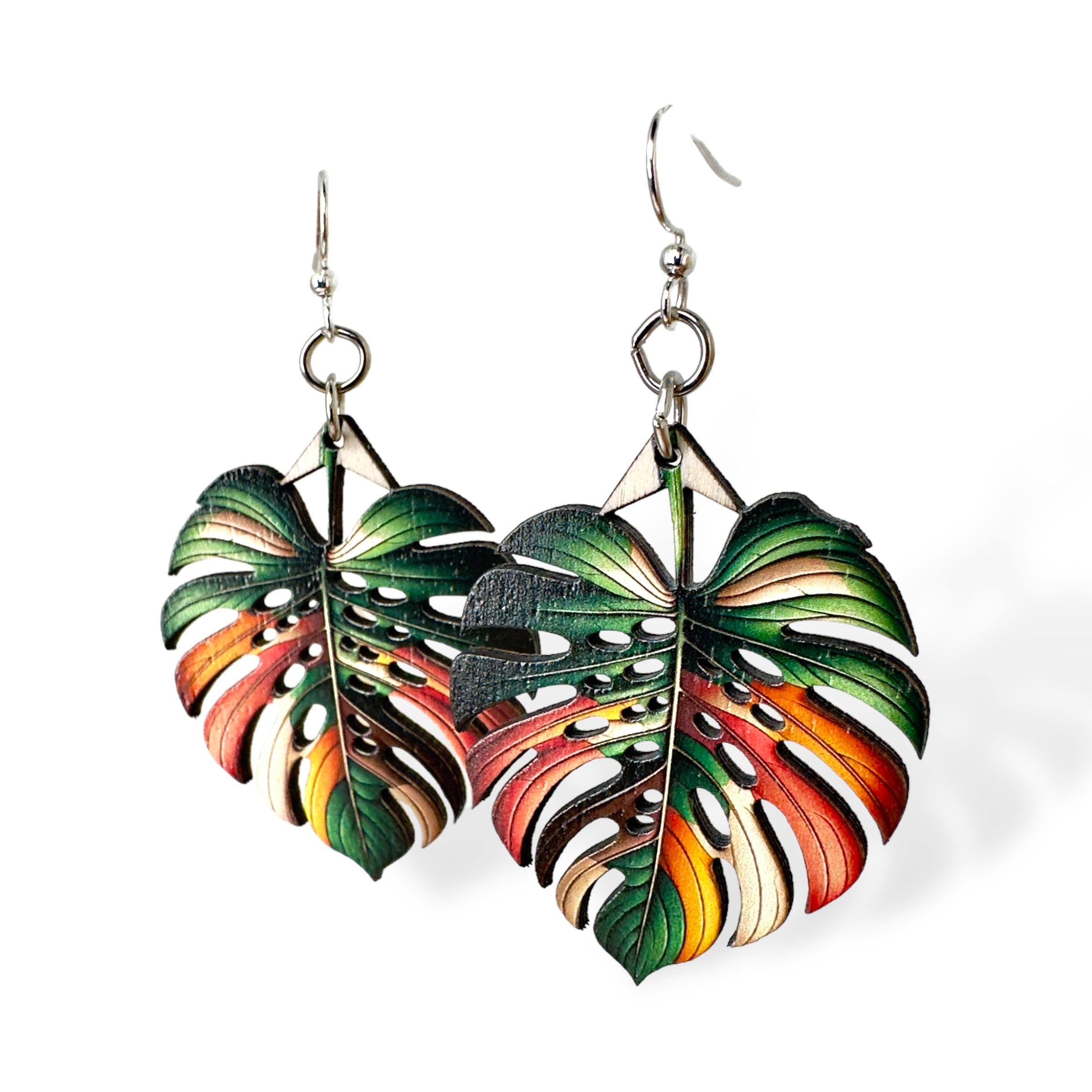 Monstera Leaf  Earrings #1792