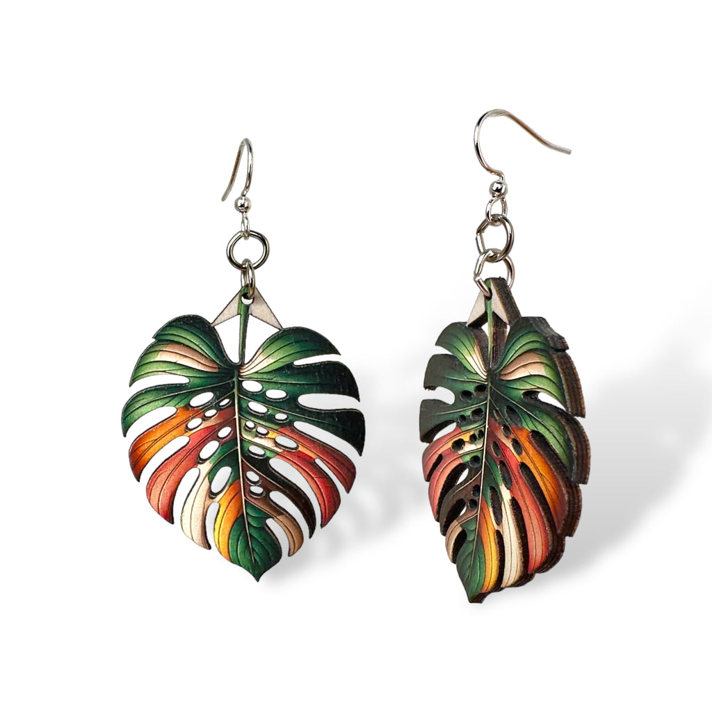 Monstera Leaf  Earrings #1792