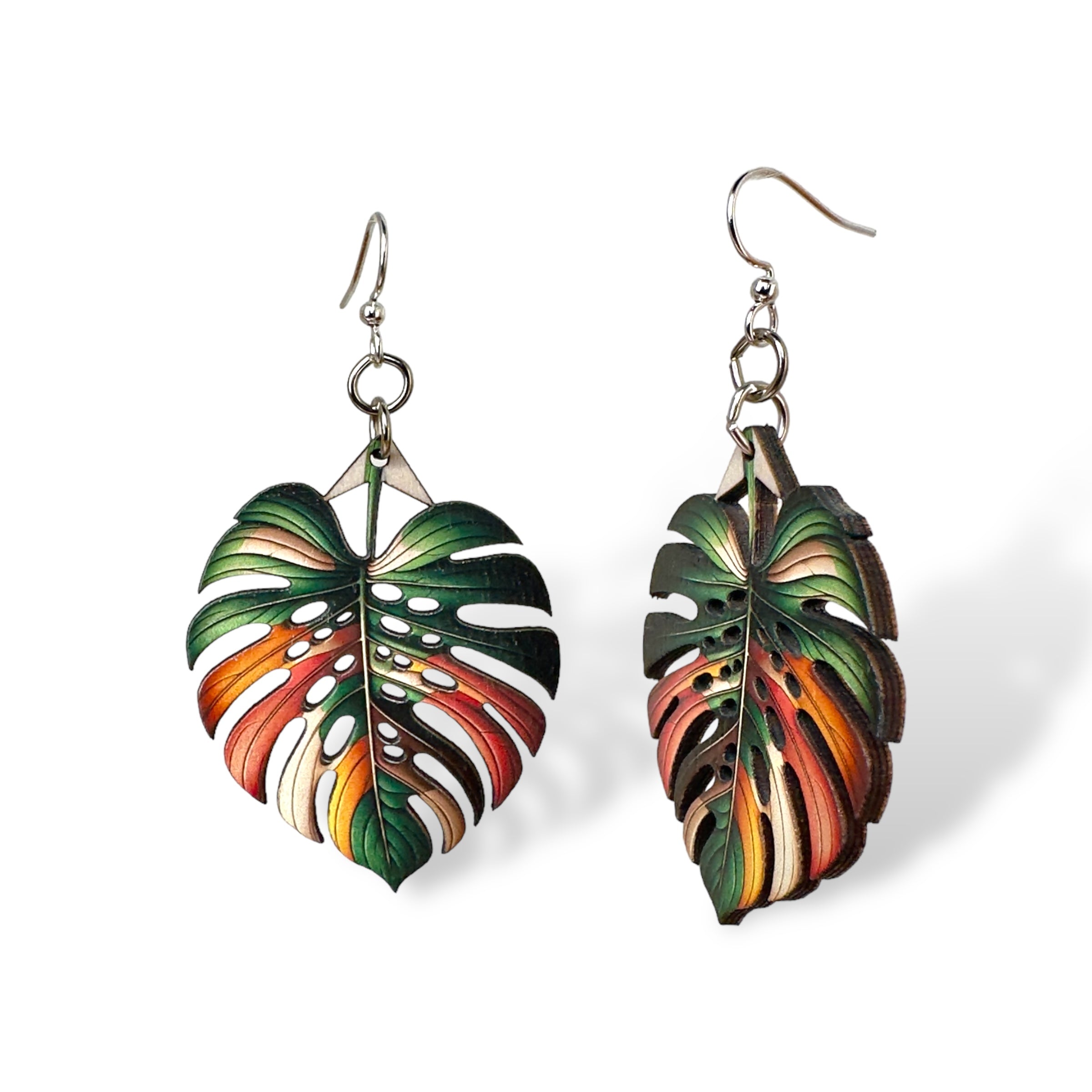 Monstera Leaf  Earrings #1792
