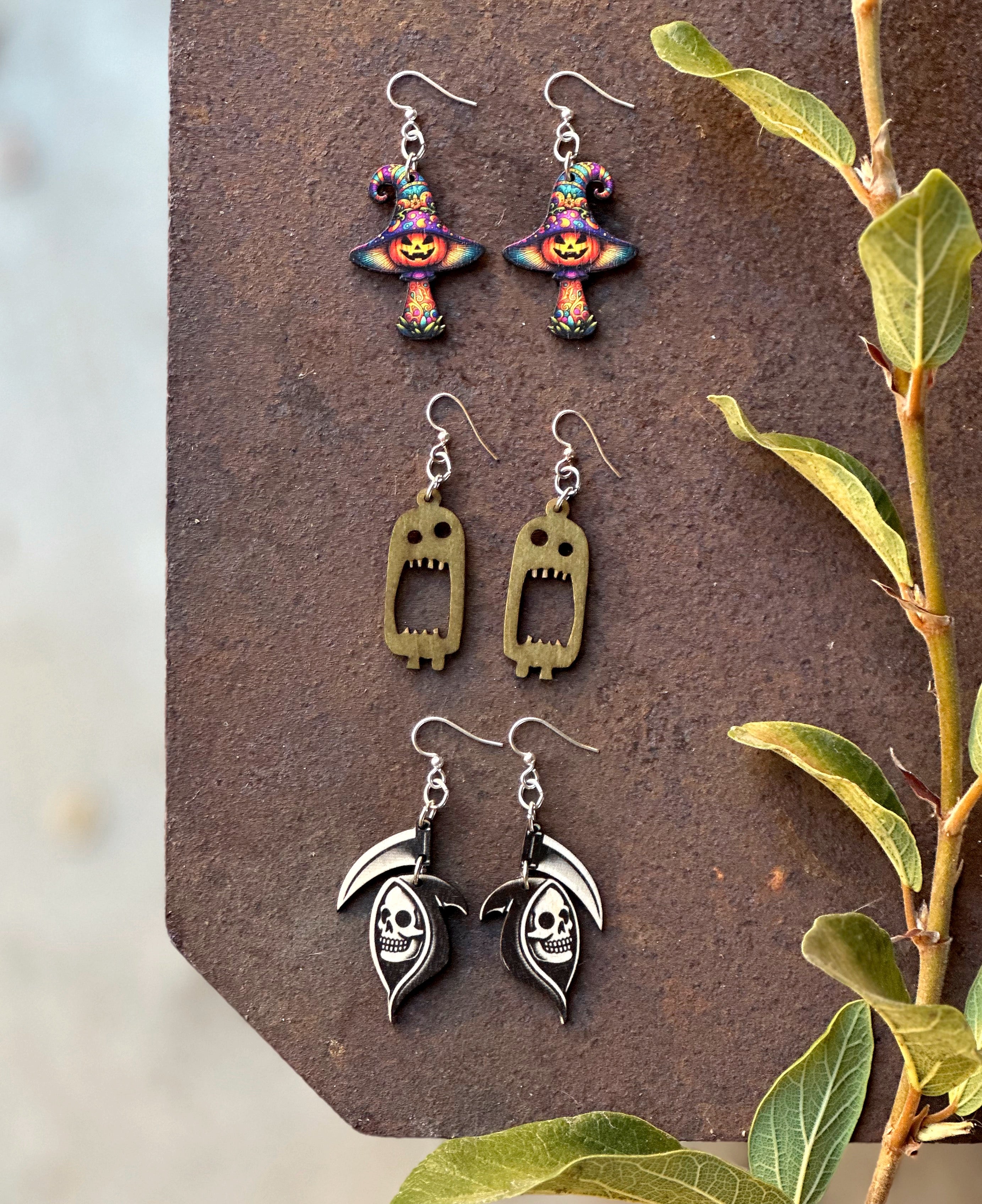 Halloween Mushroom Earrings #1821