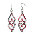 Candy Cane Heart Earrings #1837