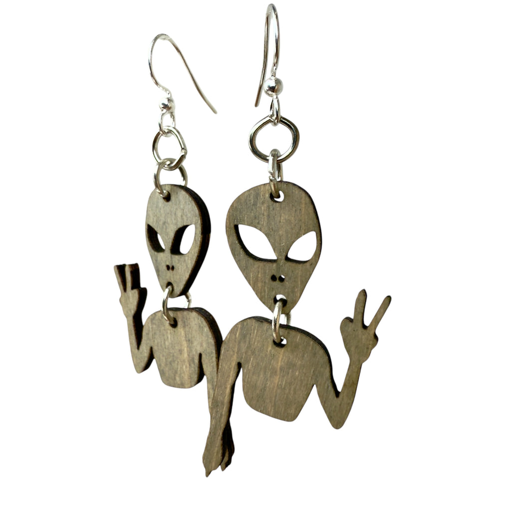 Alien Peace Earrings  #1851