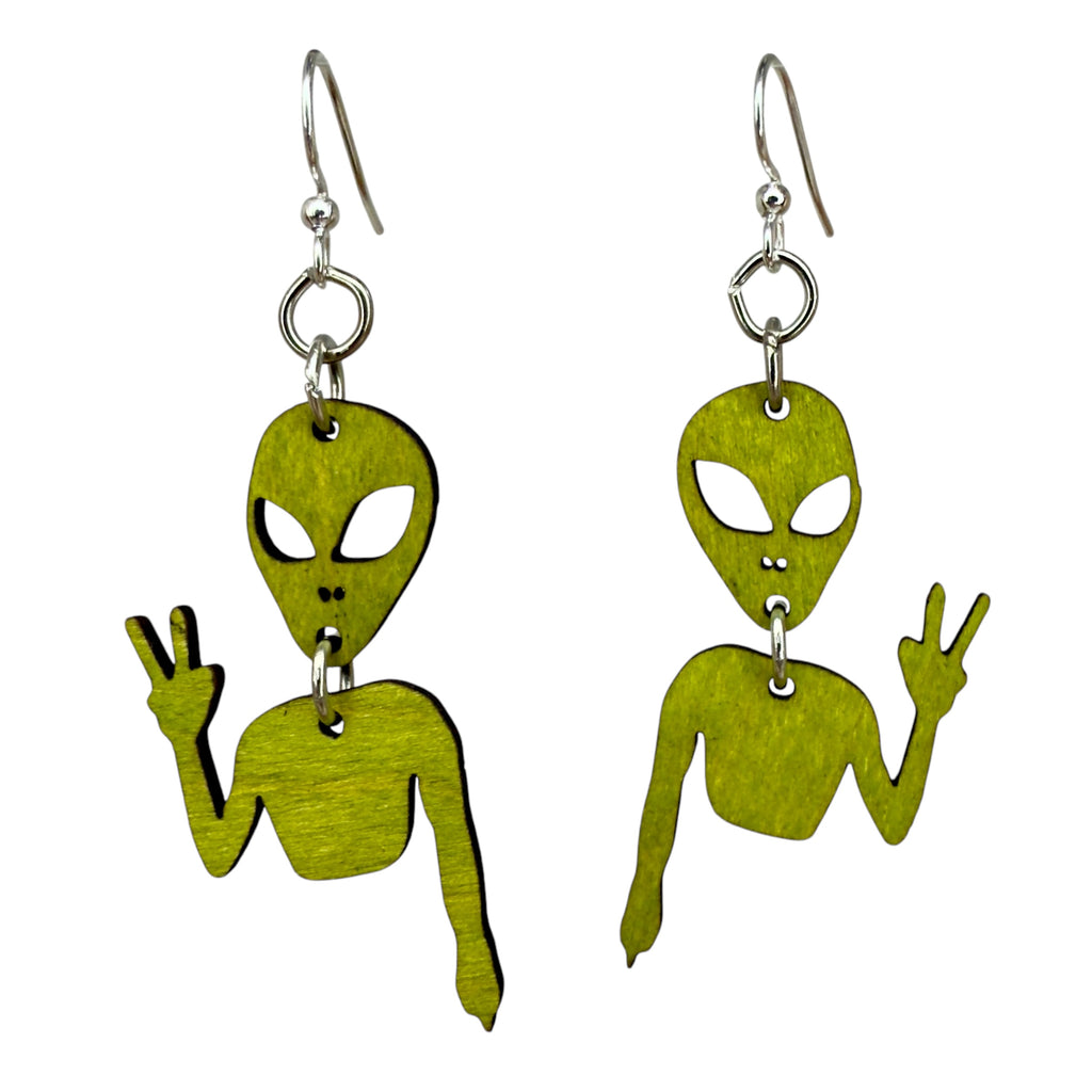 Alien Peace Earrings  #1851