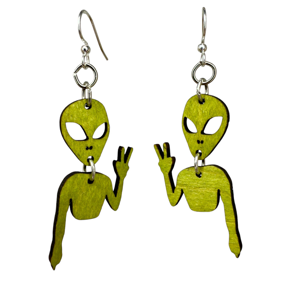 Alien Peace Earrings  #1851
