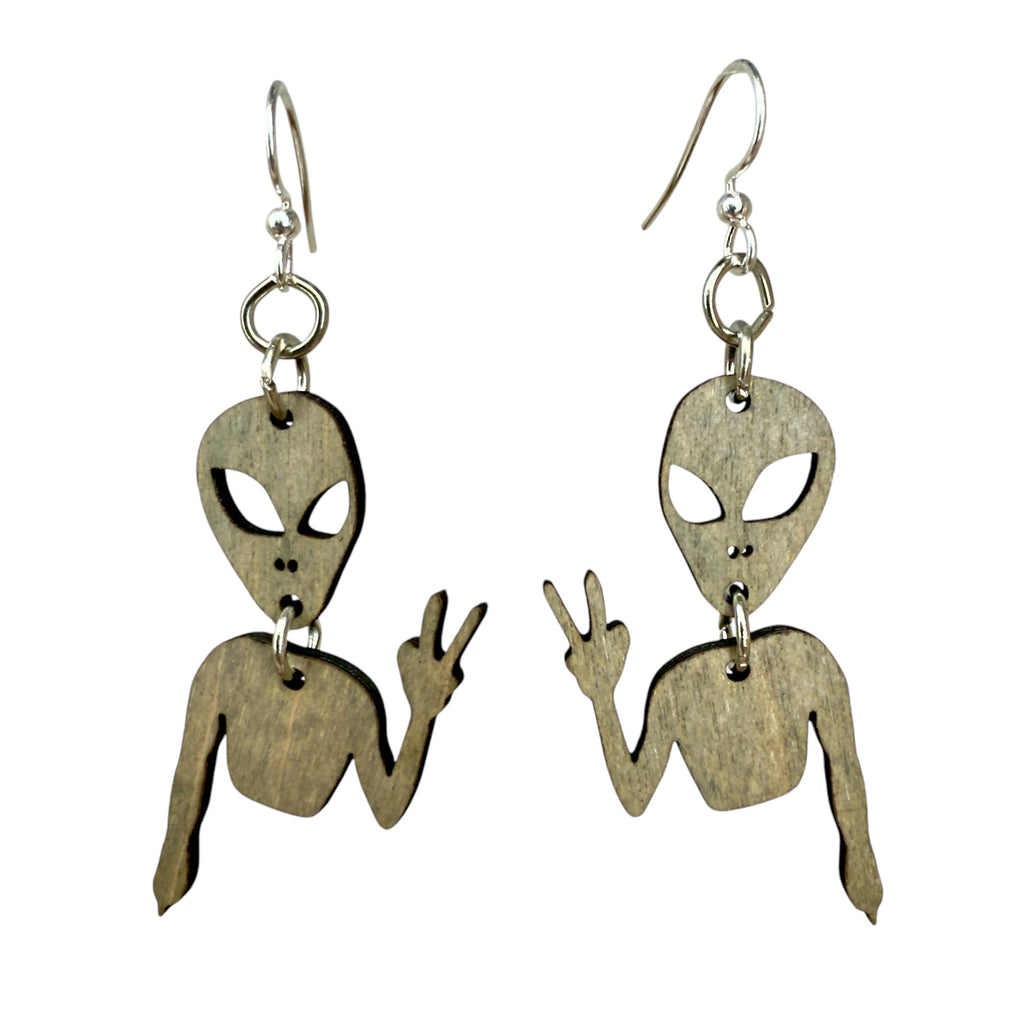 Alien Peace Earrings  #1851