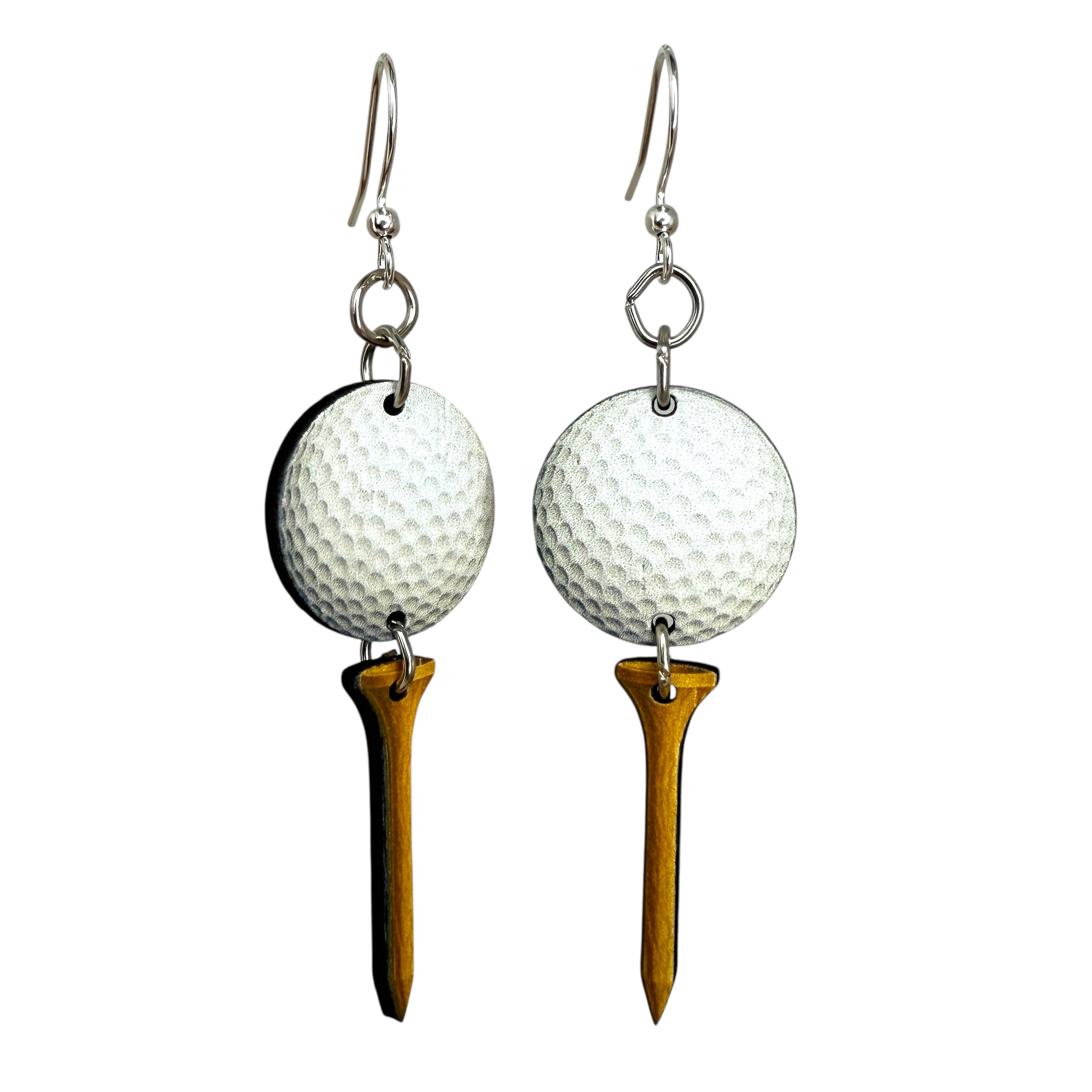 Golf Ball Tee Earrings #1867