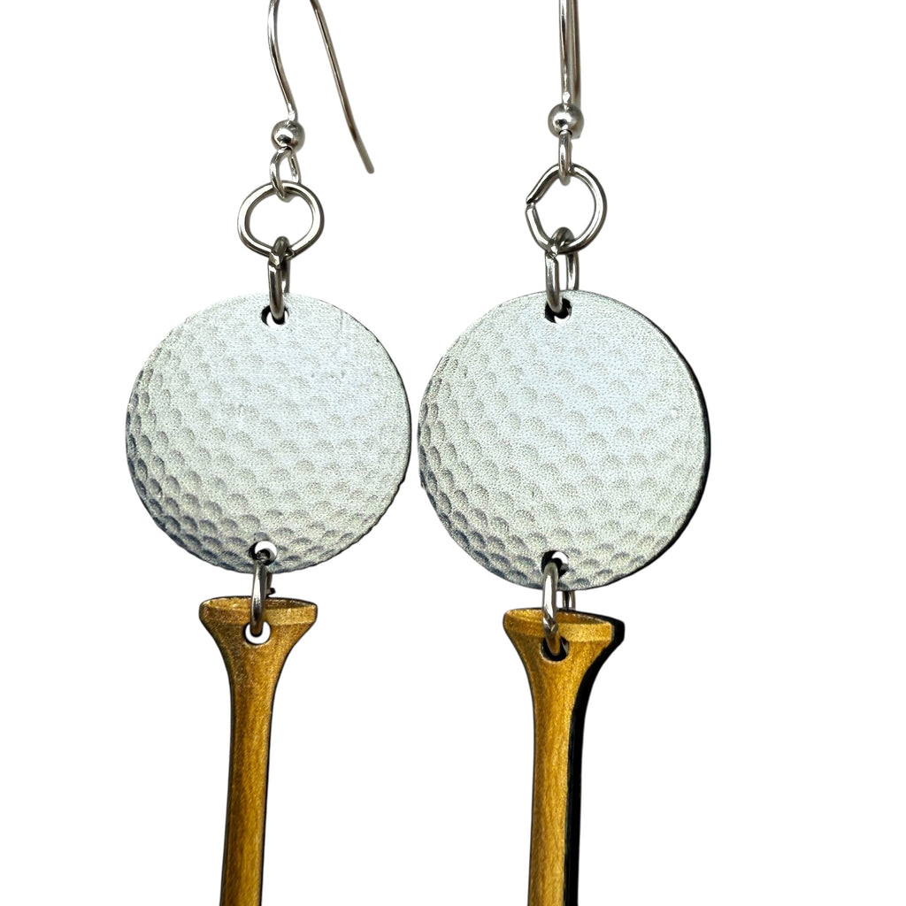 Golf Ball Tee Earrings #1867