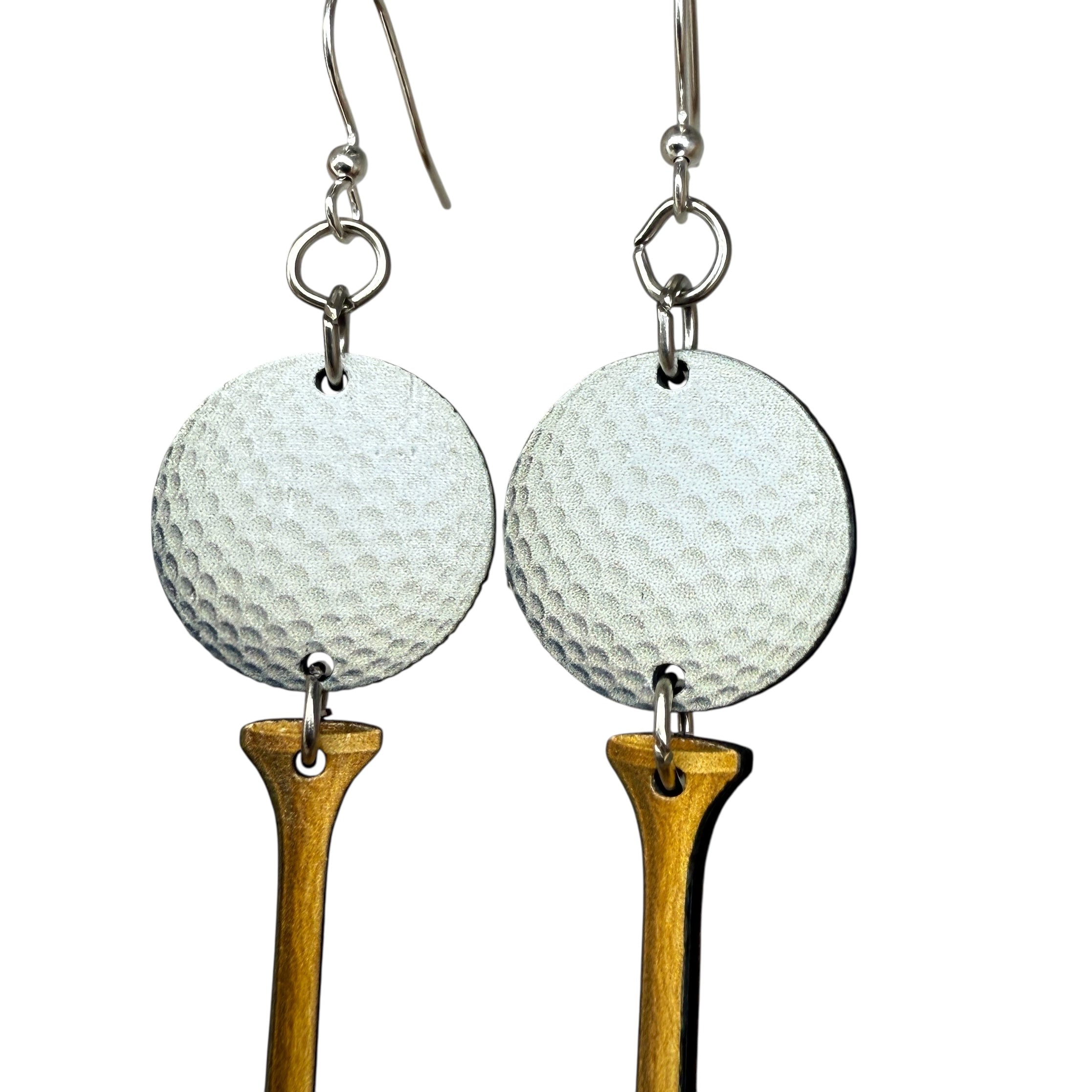 Golf Ball Tee Earrings #1867