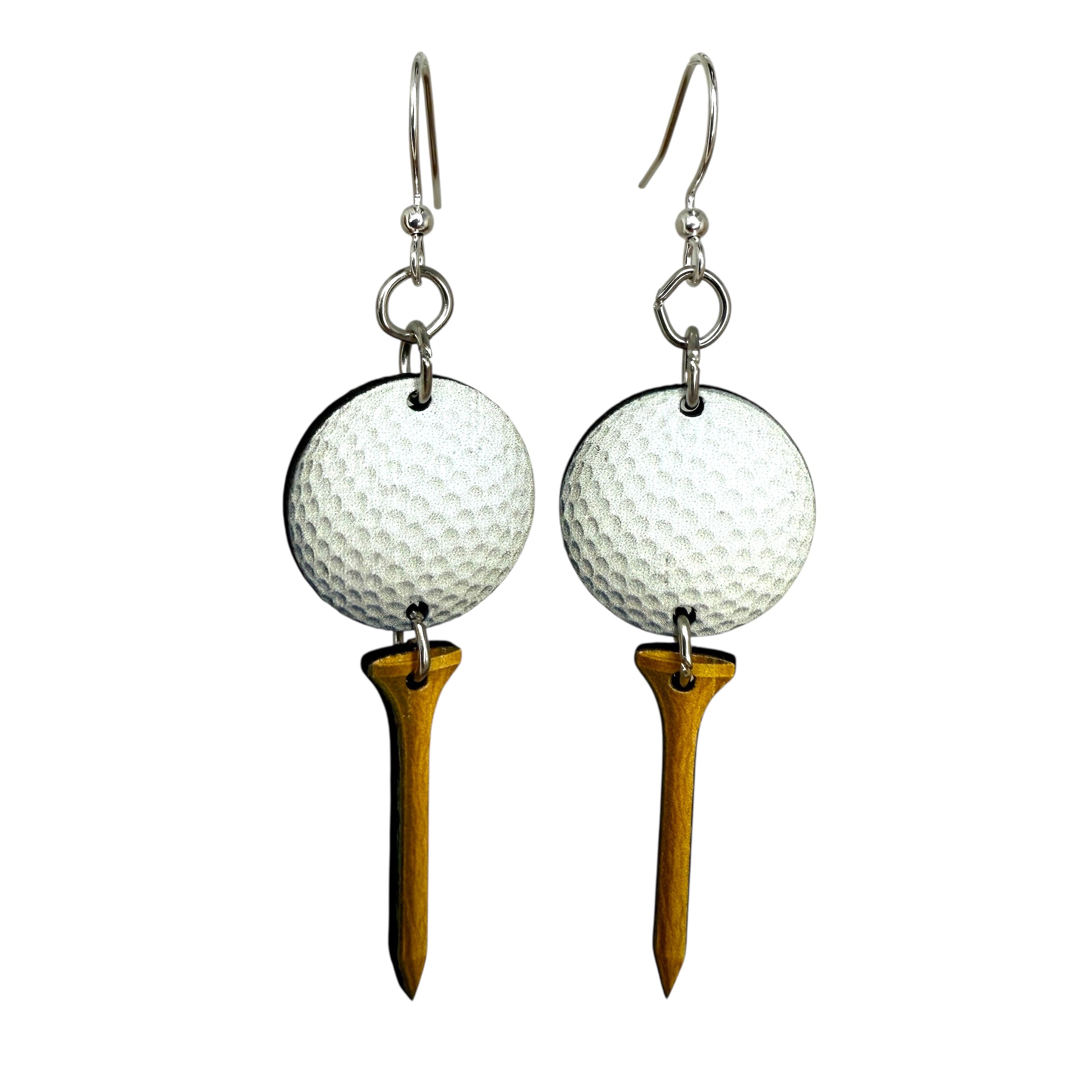 Golf Ball Tee Earrings #1867