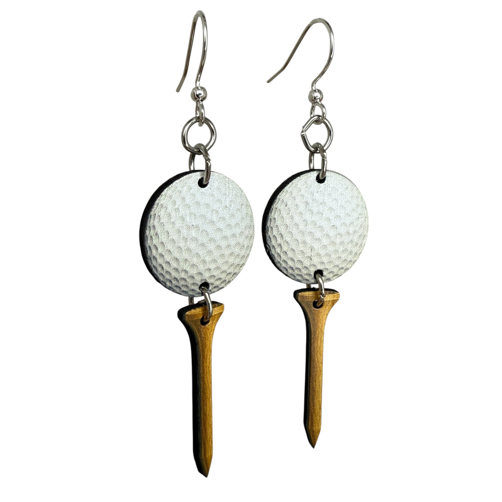 Golf Ball Tee Earrings #1867