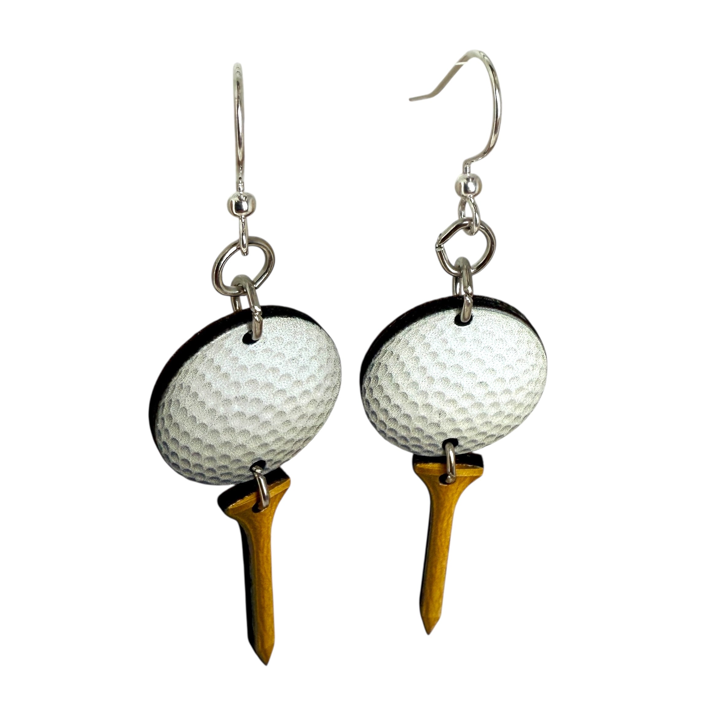 Golf Ball Tee Earrings #1867