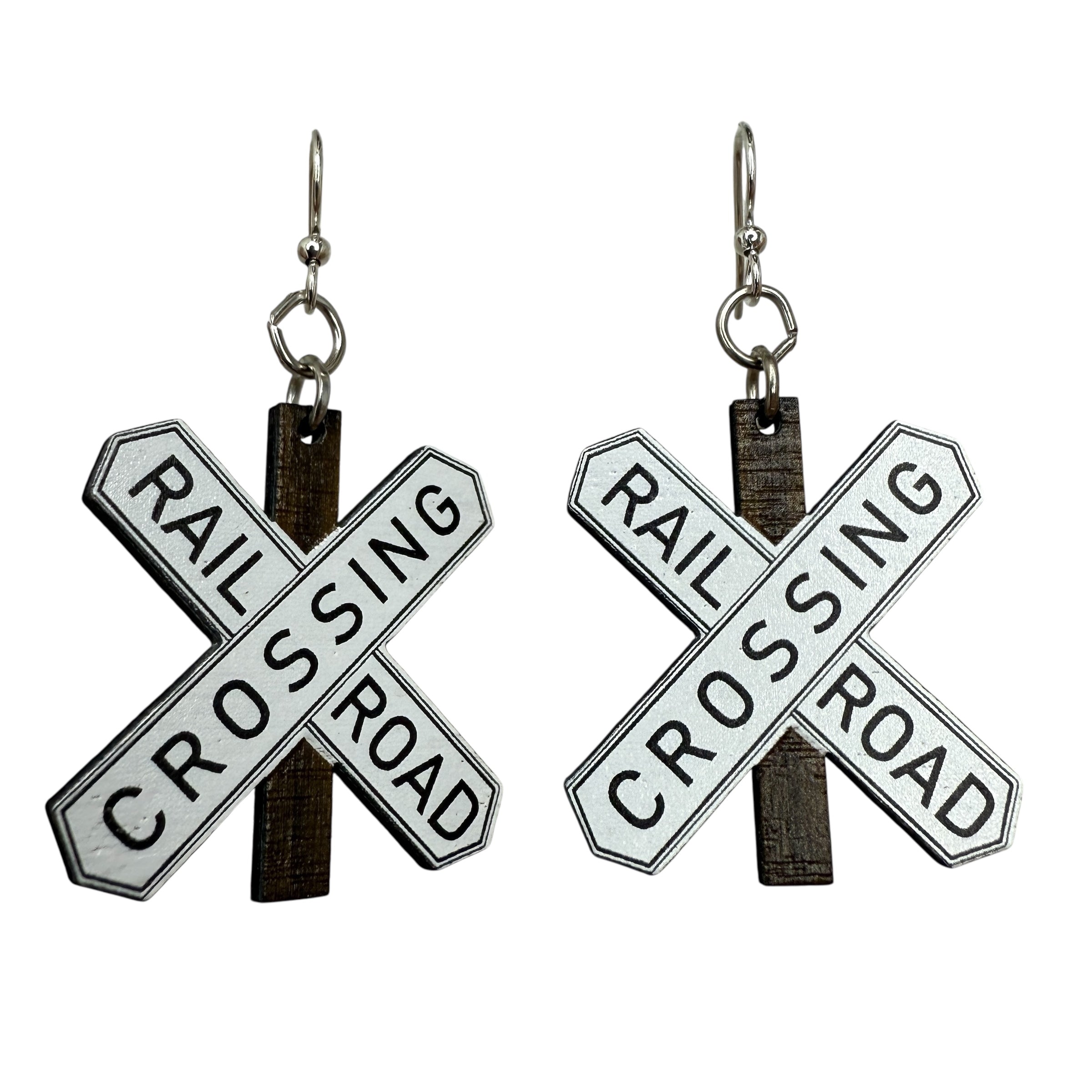 Railroad Crossing Earrings #1866